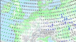 Prognoza opadów śniegu na 16 marca (model GFS/wetter3)