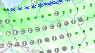 Prognoza opadów w Wielkanoc (model GFS)
