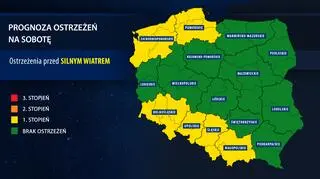 Prognoza ostrzeżeń IMGW na sobotę