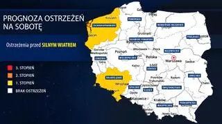 Prognoza ostrzeżeń IMGW na sobotę