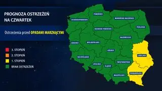 Prognoza ostrzeżeń na czwartek