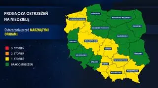 Prognoza ostrzeżeń na niedzielę