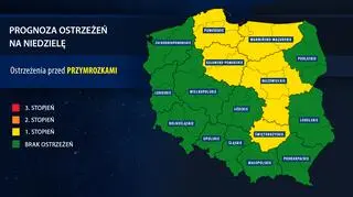 Prognoza ostrzeżeń na niedzielę