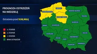 Prognoza ostrzeżeń na niedzielę