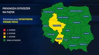 Prognoza ostrzeżeń na piątek