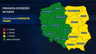 Prognoza ostrzeżeń na piątek