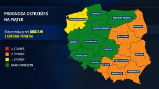 Prognoza ostrzeżeń na piątek
