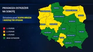 Prognoza ostrzeżeń w sobotę