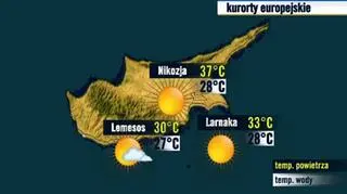 Prognoza pogody dla kurortów na Cyprze/ TVN Meteo