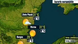 Prognoza pogody dla kurortów w Bułgarii, 25.08
