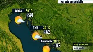 Prognoza pogody dla kurortów w Chorwacji, 1.09