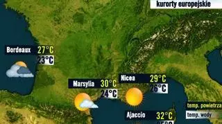 Prognoza pogody dla kurortów we Francji, 25.08