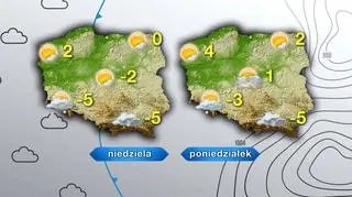 Prognoza pogody na niedzielę i poniedziałek 