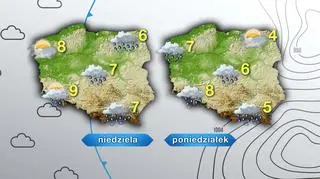 Prognoza pogody na niedzielę i poniedziałek