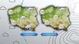 Prognoza pogody na niedzielę i poniedziałek