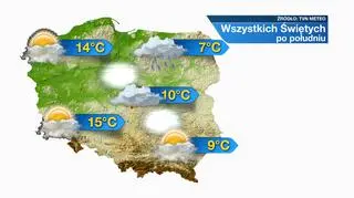 Prognoza pogody na Wszystkich Świętych po południu