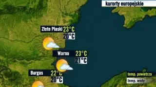 Prognoza pogody TVN Meteo dla kurortów w Bułgarii, 1.10 