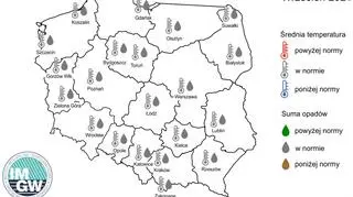 Prognoza średniej miesięcznej temperatury powietrza i miesięcznej sumy opadów atmosferycznych na wrzesień 2021 r. dla wybranych miast w Polsce (IMGW-PIB)