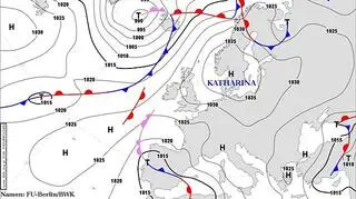 Prognoza sytuacji barycznej na piątek (DWD)