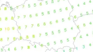Prognoza temperatury maksymalnej na niedzielę 12 marca (model GFS)