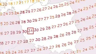 Prognoza temperatury maksymalnej we wtorek, 30 maja (model GFS)