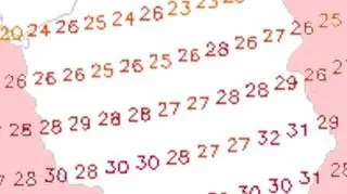 Prognoza temperatury na środę 19 lipca (model GFS)
