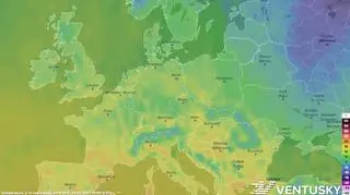 Prognoza temperatury na środę 22.02.2017 r. (ventusky.com)
