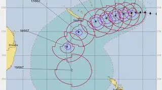 Prognoza trasy cyklonu Gita (JTWC)