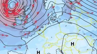 Prognoza wiatru dla Europy na 28.12 (niederschlagsradar.de)