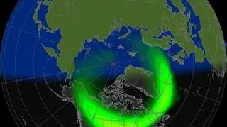 Prognoza wystąpienia zorzy polarnej dla półkuli północnej (NOAA)
