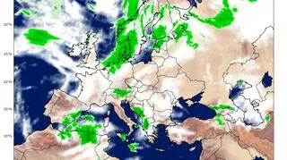 Prognoza zachmurzenia i opadów na czwartek wg modelu GFS (climatereanalyzer