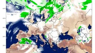 Prognoza zachmurzenia i opadów na czwartek wg modelu GFS (climatereanalyzer