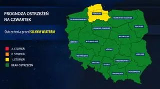 Prognoza zagrożeń IMGW na czwartek