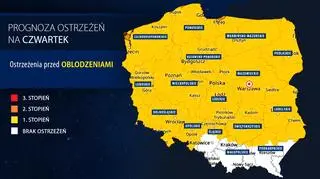 Prognoza zagrożeń IMGW na czwartek