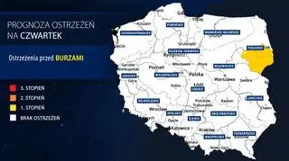 Prognoza zagrożeń IMGW na czwartek