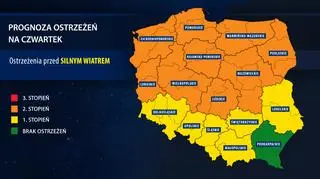 Prognoza zagrożeń IMGW na czwartek