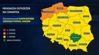 Prognoza zagrożeń IMGW na czwartek