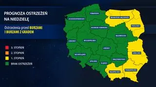 Prognoza zagrożeń IMGW na niedzielę