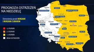 Prognoza zagrożeń IMGW na niedzielę