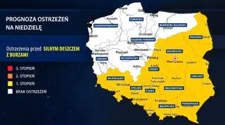 Prognoza zagrożeń IMGW na niedzielę