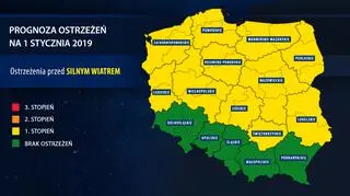 Prognoza zagrożeń IMGW na Nowy Rok
