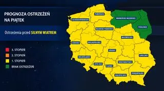 Prognoza zagrożeń IMGW na piątek