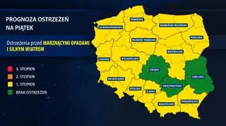 Prognoza zagrożeń IMGW na piątek