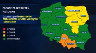 Prognoza zagrożeń IMGW na sobotę