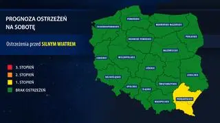 Prognoza zagrożeń IMGW na sobotę 