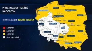 Prognoza zagrożeń IMGW na sobotę