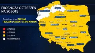 Prognoza zagrożeń IMGW na sobotę