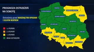 Prognoza zagrożeń IMGW na sobotę