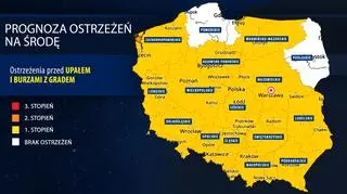 Prognoza zagrożeń IMGW na środę