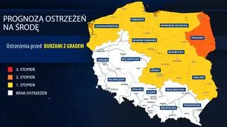 Prognoza zagrożeń IMGW na środę